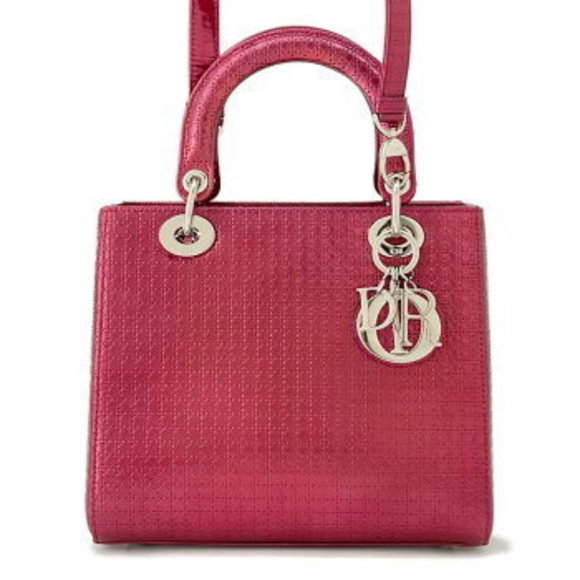 Dior Lady Cannage Patent Handbag Christian Bag - Picture 1 of 8